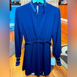 Blue long sleeved short romper